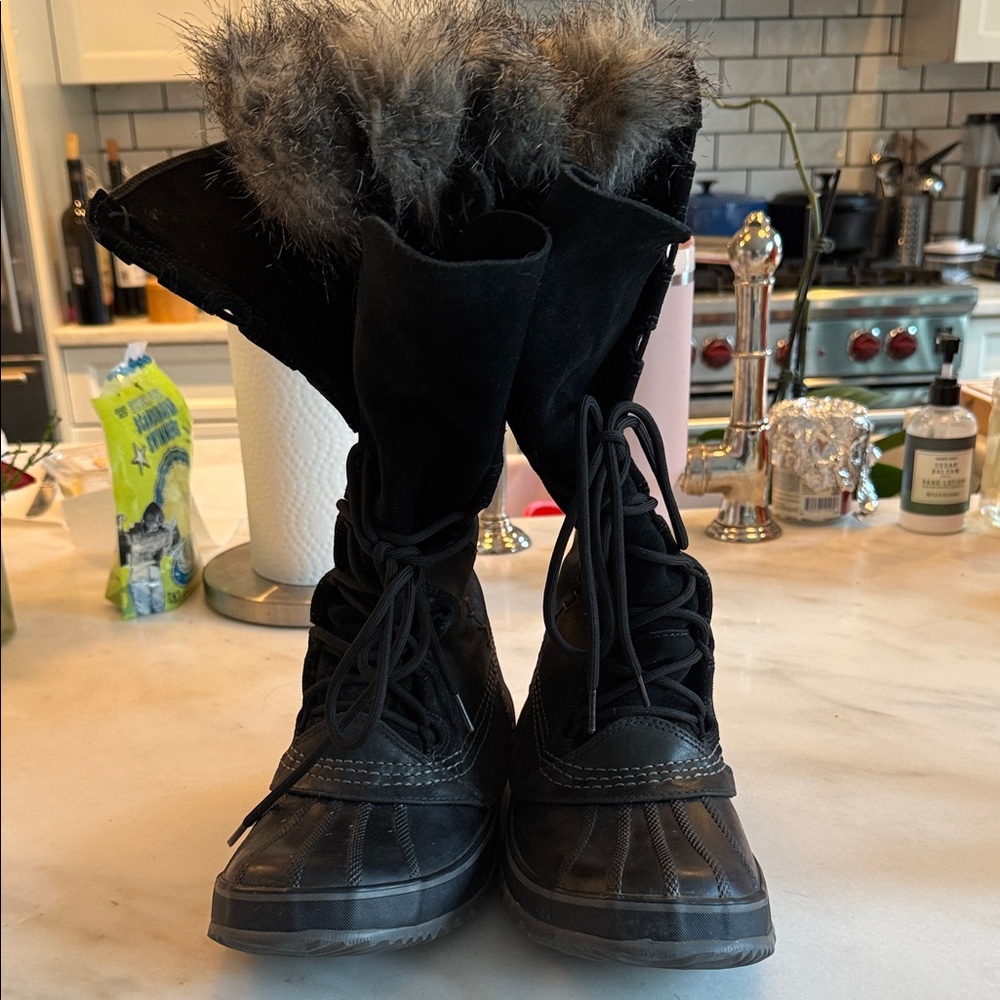 Sorel Cate the Great Black Women's Winter Boots Size 10 - Picture 8 of 9